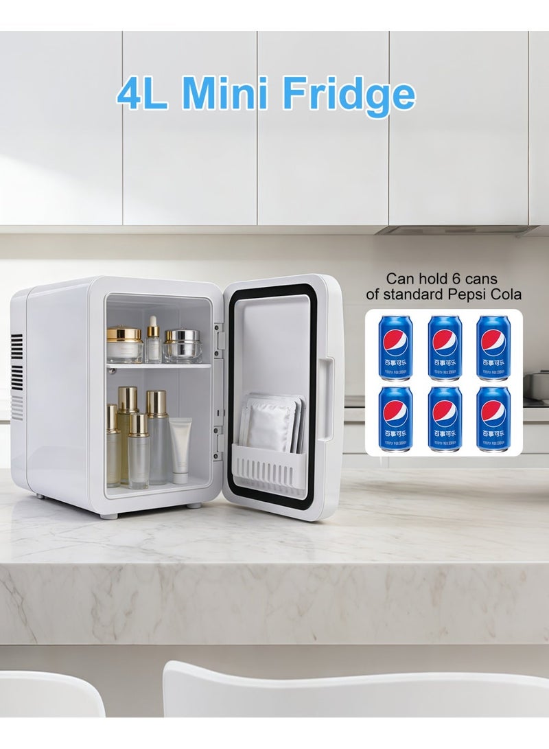 واهاكول ثلاجة مصغرة 4 لتر - صامتة ومحمولة للتبريد والتسخين - مثالية للمستحضرات التجميلية، الطعام، غرفة النوم، المكتب، والسفر - Image 4